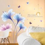 METH FLOWER SHABBY WALL STIKER  Kids Room Bedroom TV Background Decoration WallStickers XL8262 Size: 60X90