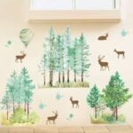 Ampire Wall Stickers Stagg and Deer in Forest for Living Room Decor abc1059 - Image 4