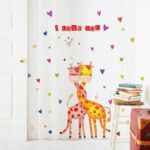 Wall Sticker Cartoon Animal Giraffe Nursery Classroom Decoration Kids Bedroom Decor Removable Cover Posters size 50x70 sk7076 - Image 4