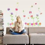 Ay7042 Colorful Flowers wall sticker child role of children diy adhesive art mural picture poster removable vinyl decoration wallpape - Image 2