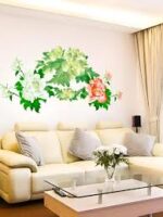 Green & Red Leaves Printed Durable Waterproof Wall Stickers size 60x90 ay916 - Image 2