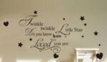 Dailinming PVC Wall Stickers English Twinkle Star Hearts Living Room Bedroom Children's Room Nursery waterproofWallpaper biack size 40x45 cm dz004 - Image 2