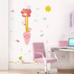 Super cute little white rabbit pulling carrots height stickerCreative wall stickers, stylish combination for children's room, size 60x90 am9037 - Image 2