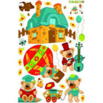 Wall Decals, Nursery Wall Stickers, Decorations for Baby Girls, Boys, Create Rooms Art Decor for Kids, Removable Vinyl Peel and Stick, Teddy Bears in Hot Air Balloon, Birds and Bees abc 1036 - Image 5