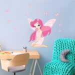Fairy Elf Little Girl Wall Stickers Wall Nursery Baby Girl Baby Boy Children Kids Room Bedroom Sticker size 50x70 jm8257 - Image 4