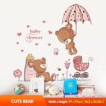 Creative Cartoon Cute Bear Wall Stickers Baby Girl Bedroom Room Jm8355 - Image 4