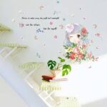 Playful girl cartoon wall stickers children room bedroom living room background decoration can remove the stickers size 50x70 xls7200 - Image 4