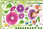 OneHouse Morning Glory Purple Flowers Little Children Measurement Growth Chart (60-180cm) Wall Sticker for Kids Room - Image 8