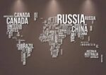 World Map Wall Decal With Country Names World Country Atlas Sticker Vinyl Wall Map Decor Office Wall Art Decor Black size 60x90 nc015 - Image 3