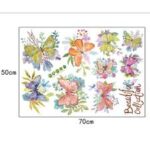RYRDWP Clearance Removable Vinyl Decal Art Mural - Beautiful Butterfly Floral Design for Home Living Room Decor Wall Sticker size 50x70 sk7099 - Image 5