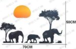 Elephants Family Tree Forest Sun Newest Creative Home Decal Wall Stickers - Image 8