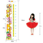 Qianxing removable cycle-usable cartoon wall sticker for kid's bedroom animal Height Chart in Nursery Children Room colourful Wall Decal for house home mural Décor height meter wallpaper(lion giraffe and elephant) - Image 5