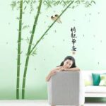Wall Sticker Tree Bamboo Tree Birds Wall Sticker Plant Bamboo Forest Leaves Wallpaper Letters Chinese Characters English Characters Panda Flower Cat Japanese Room Large Forest Window Extra Large Cafe size 60x90 - Image 3