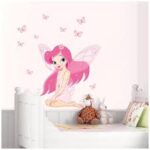 Fairy Elf Little Girl Wall Stickers Wall Nursery Baby Girl Baby Boy Children Kids Room Bedroom Sticker size 50x70 jm8257 - Image 3