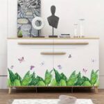 Stylish Nordic Plant Wall Stickers, Cafe, Modern, Window, Monstera, Leaf, Green, Grass, Banana Leaf, Butterfly, Kitchen, Kids Room, Toilet, Interior Decor size 50x70 sk7201 - Image 2