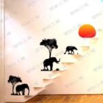 Elephants Family Tree Forest Sun Newest Creative Home Decal Wall Stickers - Image 4