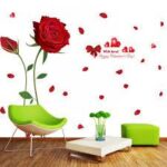 UNIVERSAL XL8178 new removable wall stickers romantic red rose living room bedroom home wedding house decoration murals-Red - Image 9