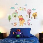 Studio Briana 90 cm Jungle Theme Pooh Bear, Piglet, Cat And Owl Artistic Wall Decal For Kids Room Self Adhesive Sticker - Image 4