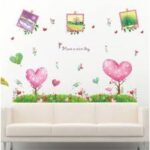 Cartoon Green Tree Grass Love Photo Frame Flower Wall Sticker Wall Decals Home Decoration Wallpaper size 50x70 xls7081 - Image 5