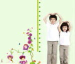 OneHouse Morning Glory Purple Flowers Little Children Measurement Growth Chart (60-180cm) Wall Sticker for Kids Room - Image 2