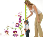 OneHouse Morning Glory Purple Flowers Little Children Measurement Growth Chart (60-180cm) Wall Sticker for Kids Room - Image 3