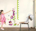 OneHouse Morning Glory Purple Flowers Little Children Measurement Growth Chart (60-180cm) Wall Sticker for Kids Room - Image 8