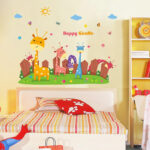 Cartoon Giraffe Pattern Wall Stickers Kindergarten Children's Room Bedroom Bedside Decoration Self-Adhesive Wall Stickers size 50x70 xls7223 - Image 4