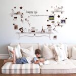 sk9031 Just For You Cartoon Desk Photo Frame Kids Bedroom Wall Sticker Cute Bear And Stars DIY Quote Happy Life Art Decal - Image 2
