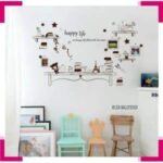 sk9031 Just For You Cartoon Desk Photo Frame Kids Bedroom Wall Sticker Cute Bear And Stars DIY Quote Happy Life Art Decal - Image 5