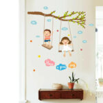 JAAMSO ROYALS Cute Baby Swing On the tree Decorative Wall Sticker size 50x70 Sk7146 - Image 3