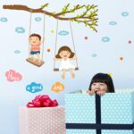JAAMSO ROYALS Cute Baby Swing On the tree Decorative Wall Sticker Sk7146 - Image 4