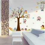 xl8192 Tree Wall Sticker For Kids Bedroom Cartoon Plane Diy Window Decor Poster Home Decorative Plant Mural Art Wallpapaer - Image 2