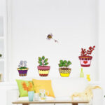 Decorative Decals Featuring Cartoon Flower Pots size 50x70 dm570085 - Image 2