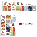 Bunny envelopes Children's wall stickers size 50x70 mj7026 - Image 3
