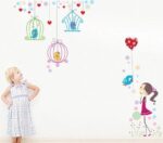 wall sticker xl8117 Pegatinas de pared de jaula de pájaros de revestimiento simple para niños sala de estar decoración del hogar calcomanías de vinilo de dibujos animados fondos de sofá de TV - Image 2