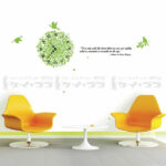 Leaf Clock and Bird wall sticker  size 50x70 dm570005 - Image 3