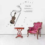 Violin wall stickers Musical decoration music musician minstrel decoration kids room decoration AY7180 - Image 5