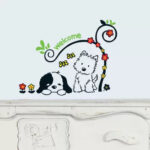 DM570045 Loyal Partner Cute Puppies Wall Decals Children's Room Nursery Removable Wall Stickers - Image 3