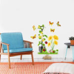 Wall Stickers Sunflowers in the Garden Nature Nursery Room Self Adhesive Sticker size 50x70 jm3D5113 - Image 2