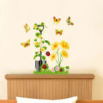 Wall Stickers Sunflowers in the Garden Nature Nursery Room Self Adhesive Sticker