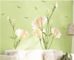 flowers wall stickers home decorations removable PVC transparent stickers floral decals tv background mural art AY9152 - Image 3