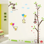 New Design Cute Tree Height Chart Measurement with Bears and Cloud DIY Wall Decal for Nursery Room Wall Sticker - Image 5