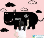 Playful Hippo Whiteboard Decal size60x90 xh017 - Image 2