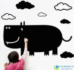 Playful Hippo Whiteboard Decal size60x90 xh017 - Image 3