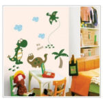 Walplus 50x70 cm Wall Stickers Large Cute Dinosaur Mural Vinyl Home Decoration DIY Décor Wallpaper Children Kids Room Gift, Multi-ColourAy7008 size45x60 - Image 3