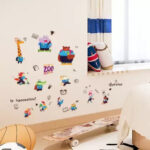 Sk7155 JAAMSO ROYALS Cartoon Animals Zoo School Decorative Self Adhesive Vinyl Wall Sticker - Image 2