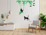 Divine studio 61 cm Cat On Swings Design Wall Sticker Standard Size -61cmx120cm Color - Multicolor Self Adhesive Sticker  (Pack of 1) - Image 6