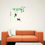 Divine studio 61 cm Cat On Swings Design Wall Sticker Standard Size -61cmx120cm Color - Multicolor Self Adhesive Sticker  (Pack of 1) - Image 4