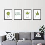 Decorazione Domestica Moderna Natura Morta Adesivo Da Parete Pianta Verde Soggiorno Camera Da Letto Studio Decorazione Murale Camera E Decorazione Della Casa, Murales Per Ufficio size 50x70 sk7089
