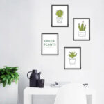Decorazione Domestica Moderna Natura Morta Adesivo Da Parete Pianta Verde Soggiorno Camera Da Letto Studio Decorazione Murale Camera E Decorazione Della Casa, Murales Per Ufficio size 50x70 sk7089 - Image 7